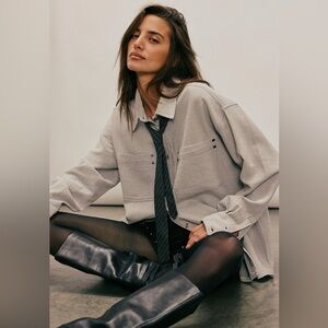 we the free Freddie menswear shirt in grey🩶